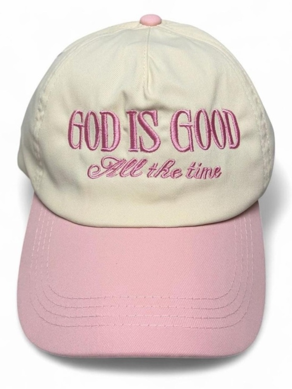 Pink “God Is Good” Trucker Hat Snapback Coquette Preppy Y2K Christian Jesus Cap